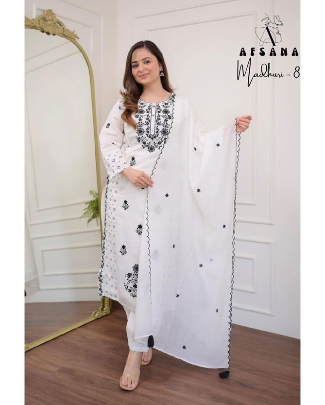 Madhuri 8 By Afsana Afghani Style Cotton Embroidery Kurti With Bottom Dupatta Wholesale Market In Surat